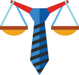 Business Ethics and Justice Concept – Balance Scales with Tie Illustration