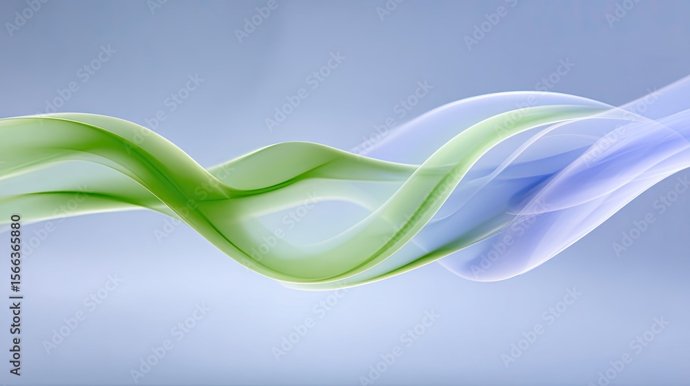 Poster flowing abstract lines in soft colors on a light background