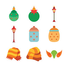 set of Christmas day vector art 