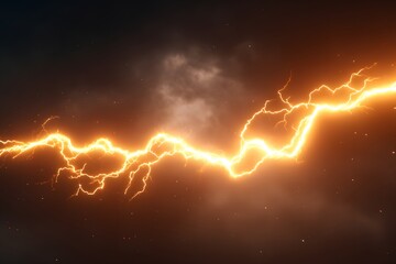 Fiery Electrical Discharge Against Dark Night Sky