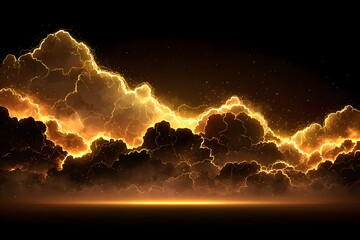 Golden Celestial Clouds Await in the Dark
