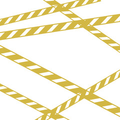 Set warning cross ribbon, border under construction, restricted barricade, criminal perimeter, risk and protection, industrial or murder zone, vector illustration
