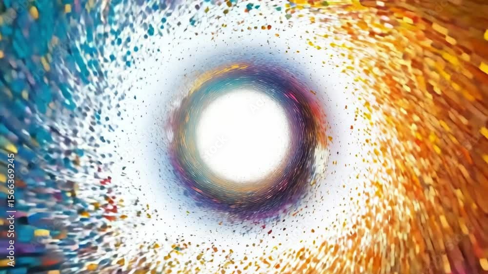 Poster a vibrant vortex of colors spins and flows, creating an engaging visual effect over white background