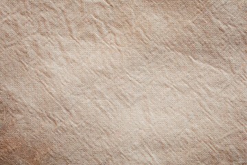linen texture cream color, natural background of crumpled textile