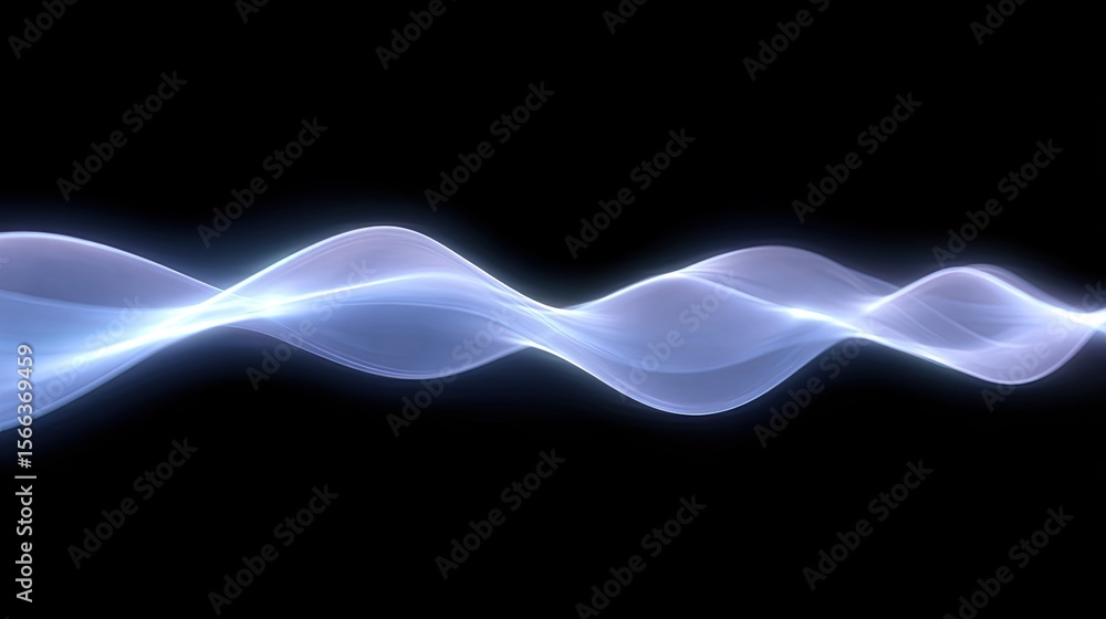 Poster elegant wavy light flow design on dark background for abstract art