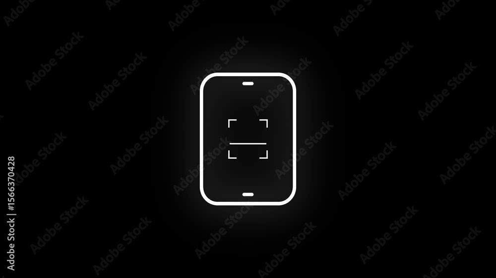 Poster smartphone with qr code. icon sticker on gray background. scan qr code icon. payment in mobile phone