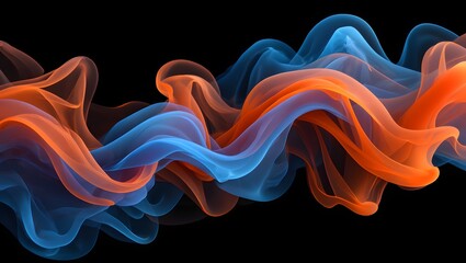 Abstract smoke background wallpaper design orange blue color blend modern art style
