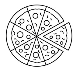 pizza line art illustration