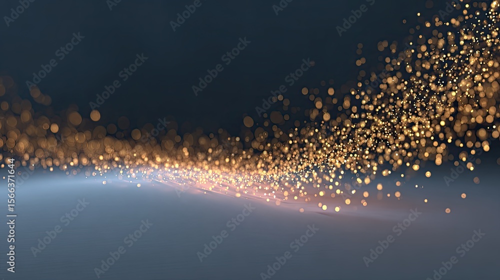 Aufkleber glimmering particles flowing in a soft light background