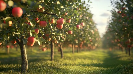 Fototapeta premium harvest apple trees