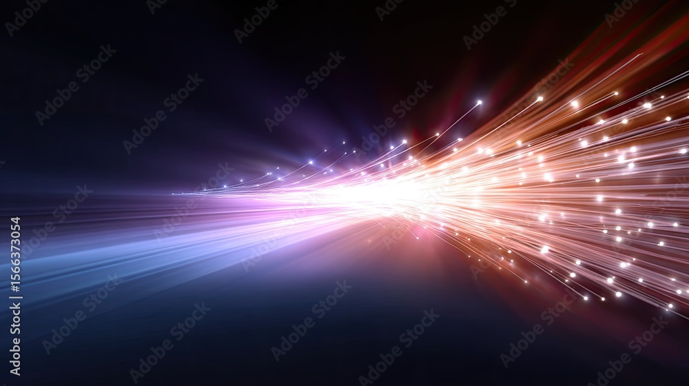 Poster dynamic light trails creating vibrant energy and motion effects