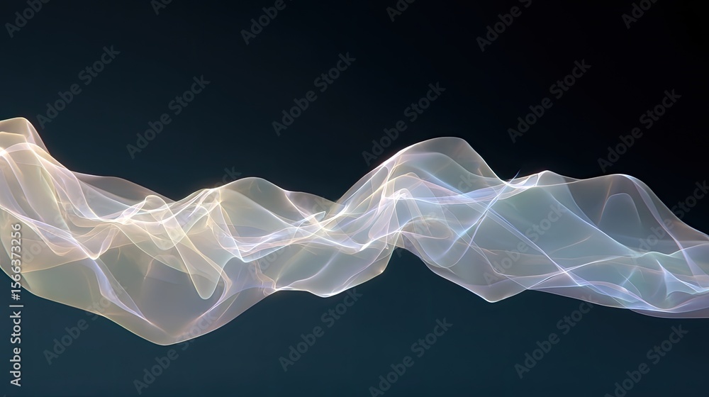 Poster ethereal wave of soft light in abstract flowing design
