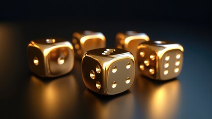 metallic gold dice