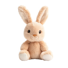 Obraz premium Soft bunny stuffed animal sitting on a white background with a gigapixel view for intricate details, Bunny stuffed animal isolated on white background