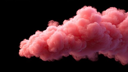 Fototapeta premium Soft Pink Smoke Cloud on Black Background for Creative Use