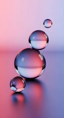 Reflective Glass Spheres on Gradient Background - Modern Abstract Design