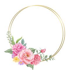 Watercolor flowers frame vector for design.