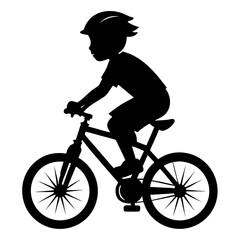 Obraz premium silhouette of a boy with a bicycle