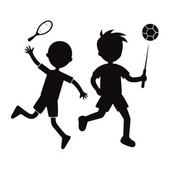 children playing tennis
