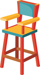 High Chair (for kids) white background