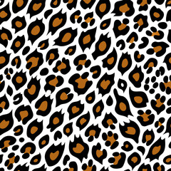 Leopard print design. African animal skin print fur texture background. Vector seamless pattern. stock illustration