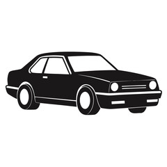Naklejka premium Silhouette of a car on white background