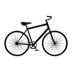 Fototapeta premium Silhouette of a bicycle on white background