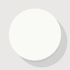 Clean white circle with soft shadow on a light gray background