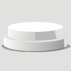 Clean white two tiered circular podium or stage for product display and presentations