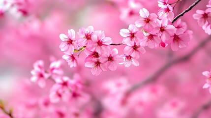 Stunning Pink Cherry Blossoms Spring Floral Background