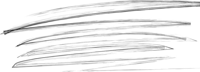 Hand-drawn Black Charcoal Brush Stroke isolated on png