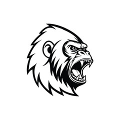 angry gorilla logo on white background,vector