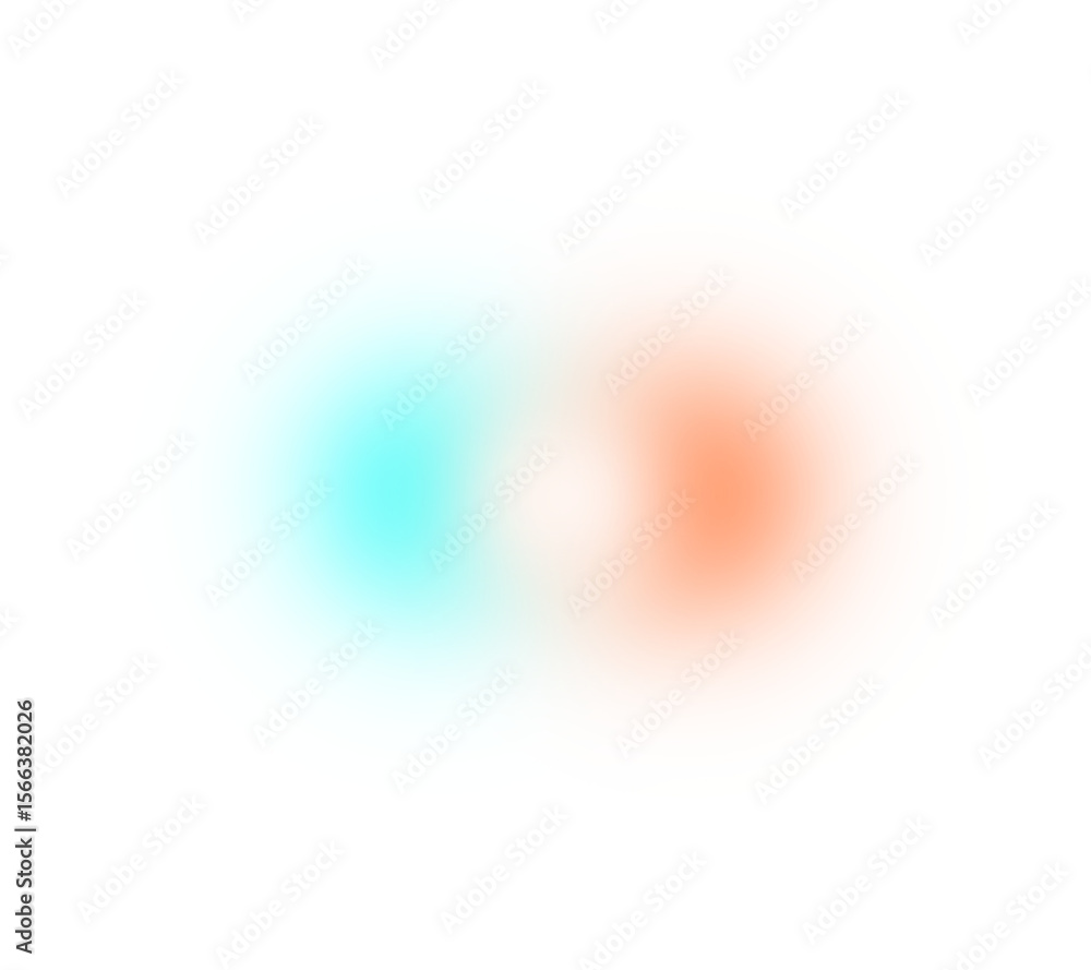 Poster Blue red white color grainy gradient shape transparent background. Abstract color gradient blur on transparent background. Vibrant grungy, noise texture effect