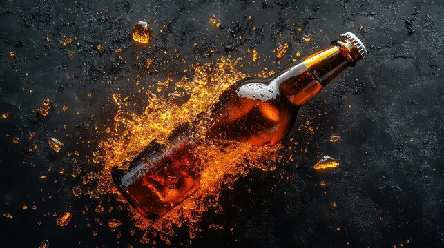 glass smashed beer bottle