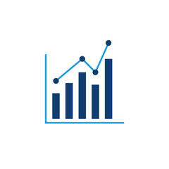 Growth bar icon trading flat style illustration