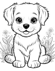 Fototapeta premium cute puppy. childrens coloring book page.
