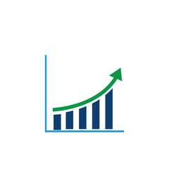 Growth bar icon trading flat style illustration