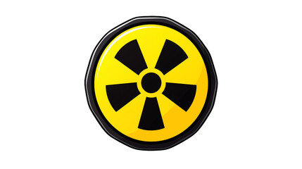 Radiation warning emblem in yellow and black signals potential danger  isolated on transparent background