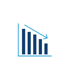 Growth bar icon trading flat style illustration