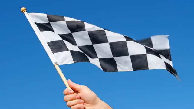 Checkered flag race motorsports competition victory winner