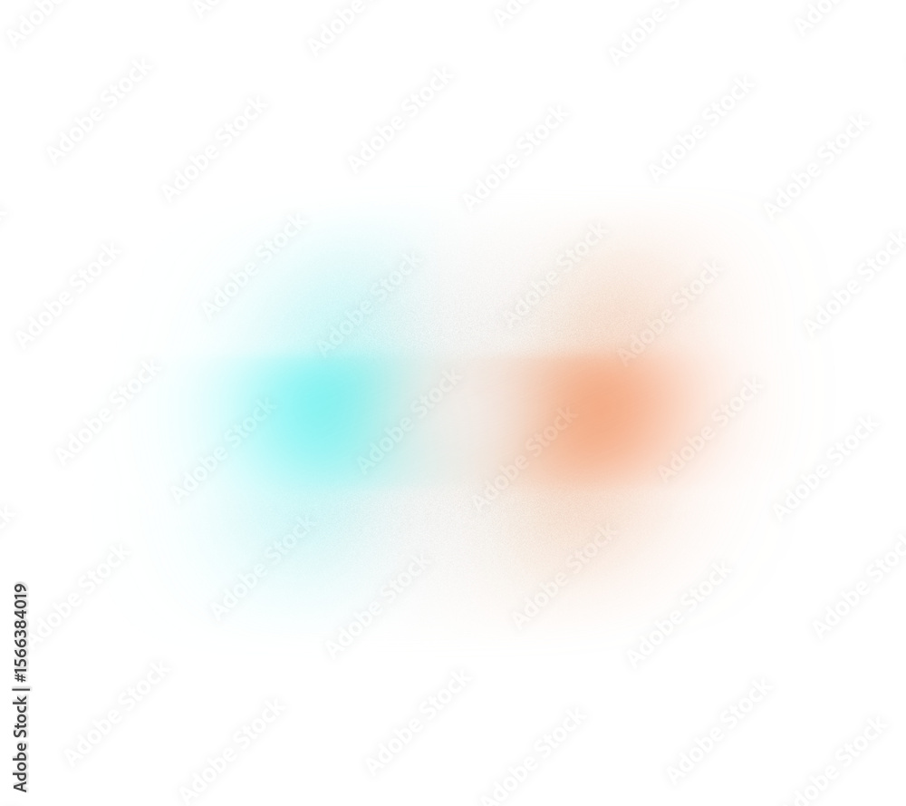 Poster Blue red white color grainy gradient shape transparent background. Abstract color gradient blur on transparent background. Vibrant grungy, noise texture effect