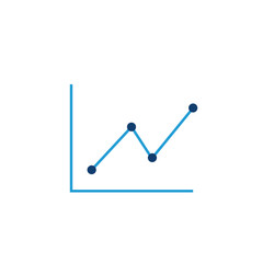 Growth bar icon trading flat style illustration