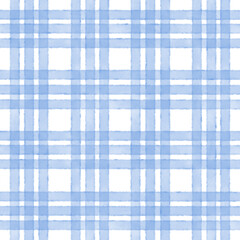 青い水彩の3ラインチェック柄背景