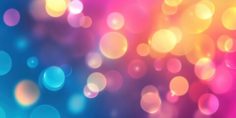 Fototapeta premium Abstract Bokeh: A mesmerizing display of luminous bokeh lights in a spectrum of vibrant colors, creating an ethereal and visually stunning effect, evoking feelings of joy, and wonder.