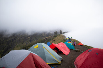 Mount Rinjani crater rim camp site