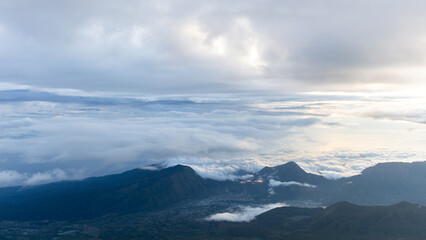Mount Rinjani volcano, view from the Summit