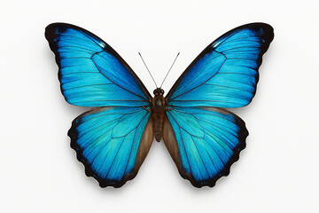Blue Butterfly on White Background