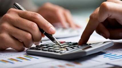 business analyst reviewing financial reports at a cafe, laptop open, papers scattered, remote work lifestyle - Powered by Adobe