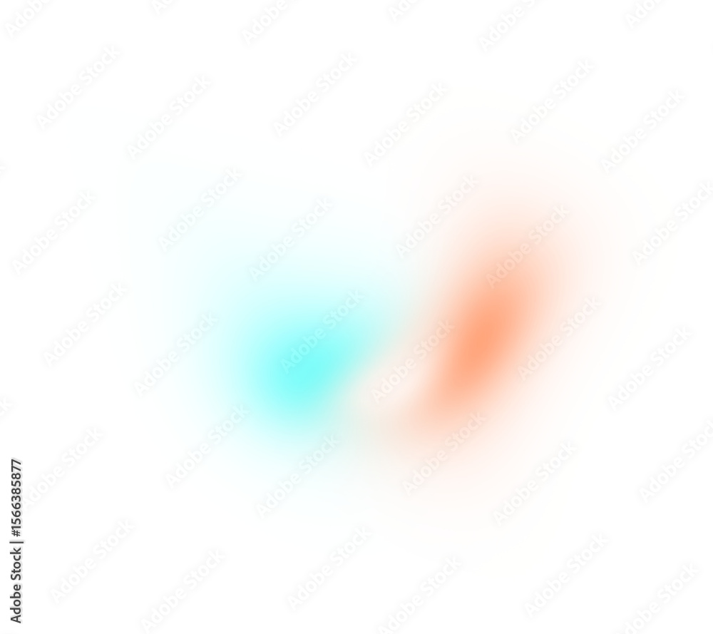 Poster Blue red white color grainy gradient shape transparent background. Abstract color gradient blur on transparent background. Vibrant grungy, noise texture effect