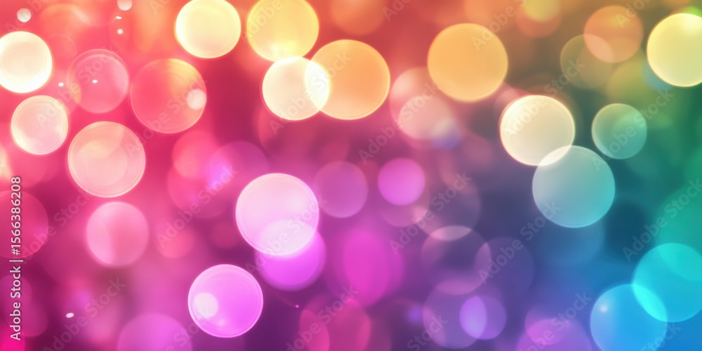 Aufkleber abstract bokeh light: a vibrant display of multicolored bokeh lights dances across the frame, creati